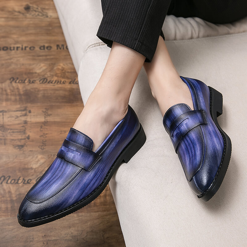Men's Classic Pointed Toe Leather Loafers
