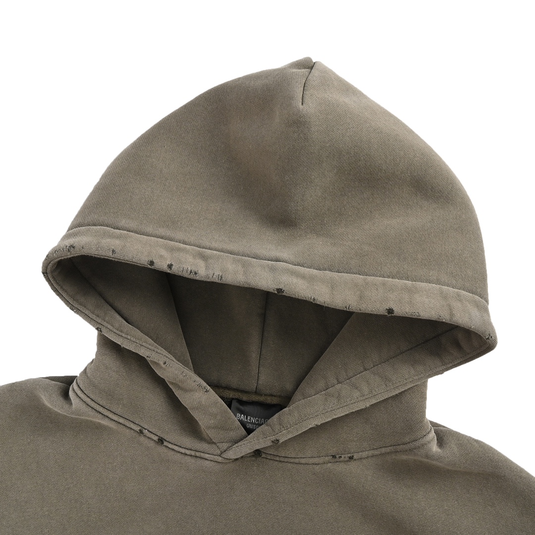 Balenciaga 24Fw PARIS lettering printed on the chest, plush hooded sweatshirt