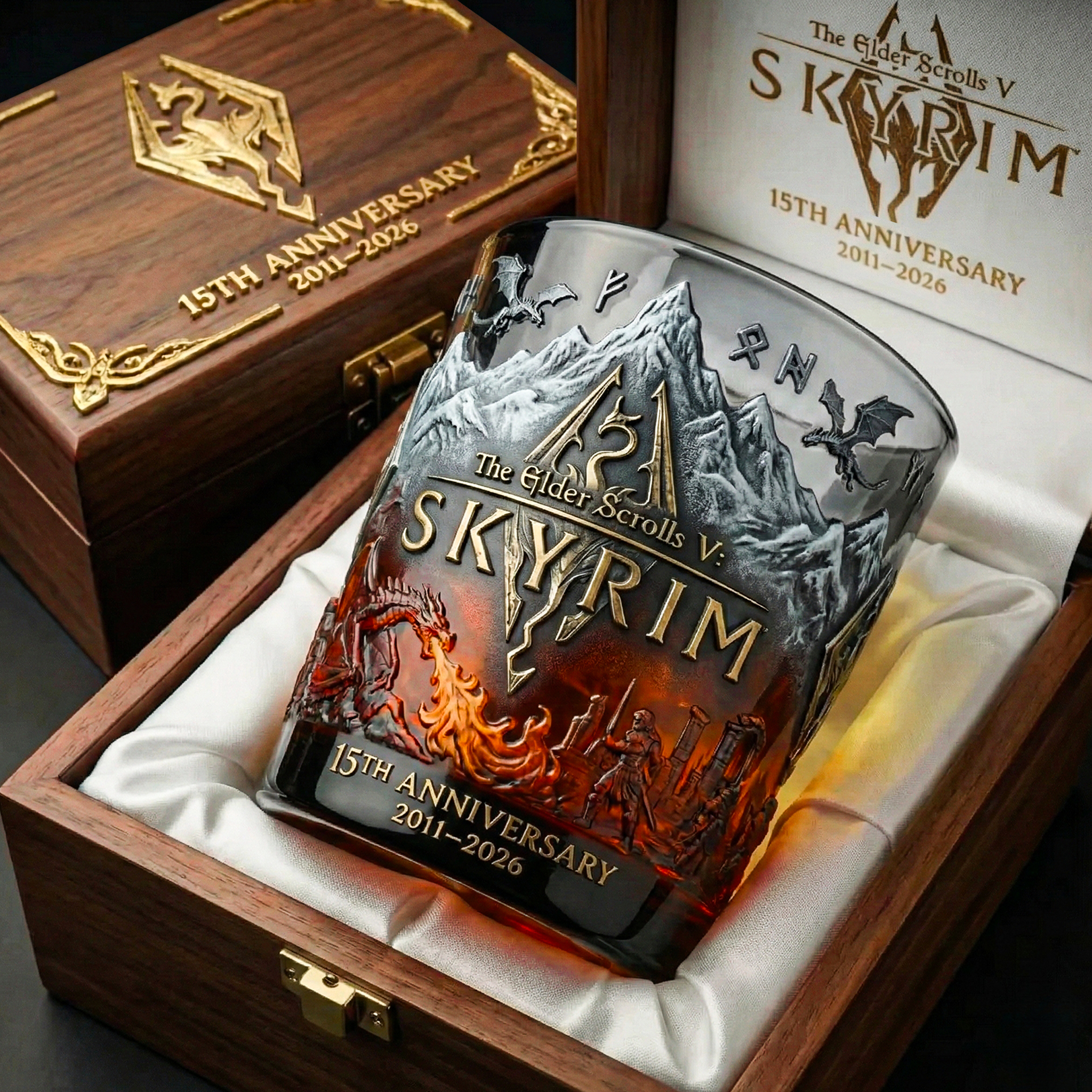 🐉 The Elder Scrolls V: Skyrim – 15th Anniversary Commemorative Glass（Pre-sale）