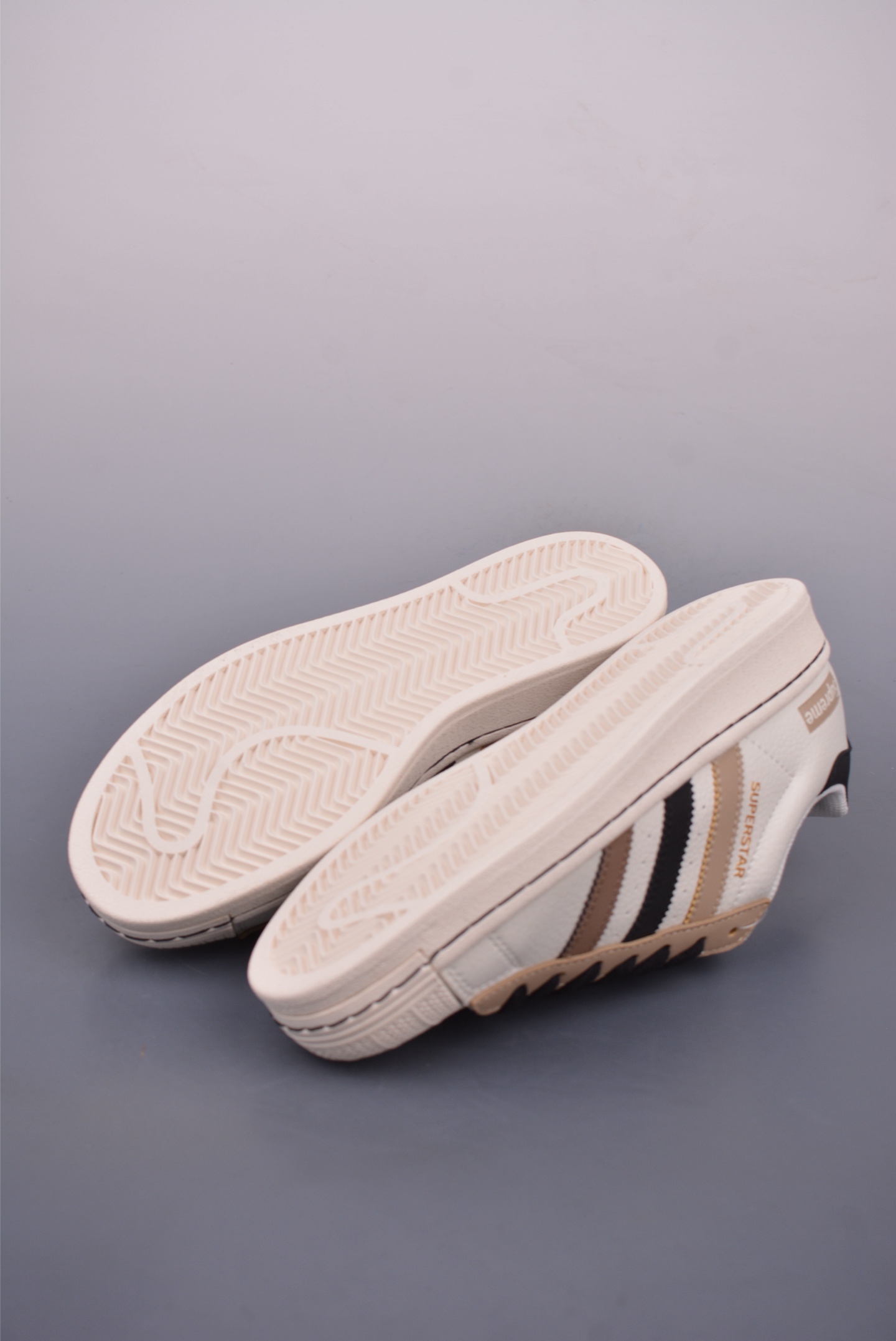 Supreme x Adidas Originals Superstar sneakers Coffee, White and Black SD6801