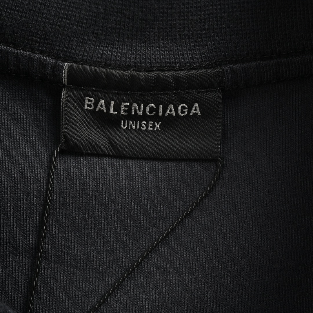 Balenciaga SNBN retro washed round neck short sleeves