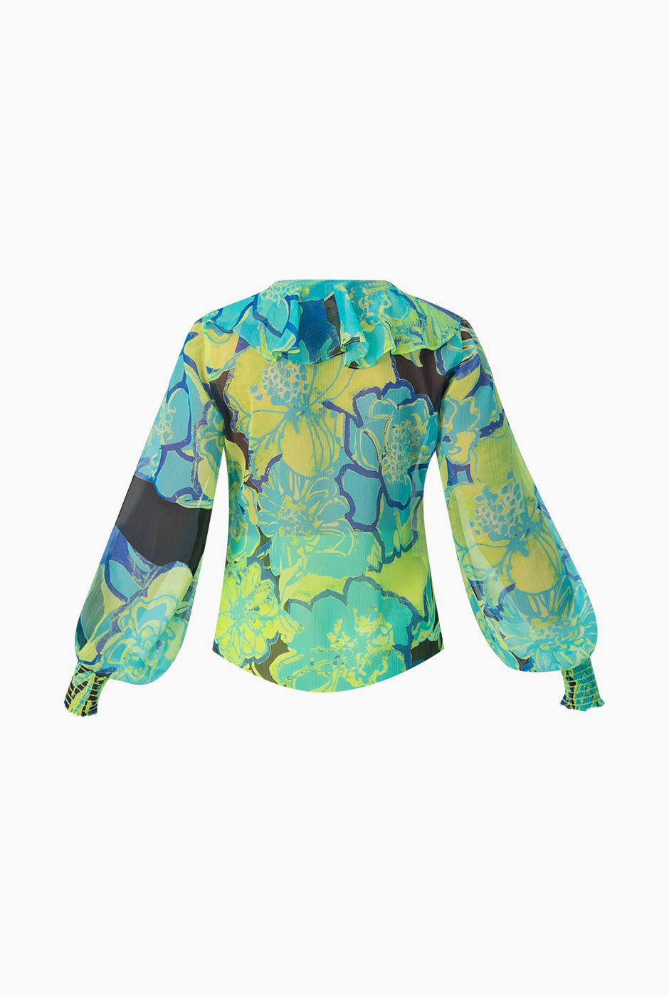 Blusa estampada manga larga con puño
