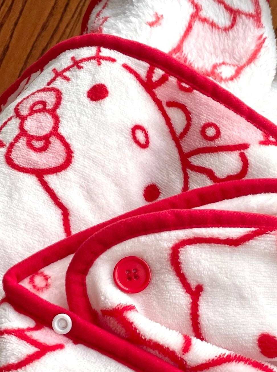 Hellokitty Wearable Blanket for Adults Fuzzy Warm Cozy Plush Furry Throw Cloak Wrap -Gifts for Women Adults and Kids