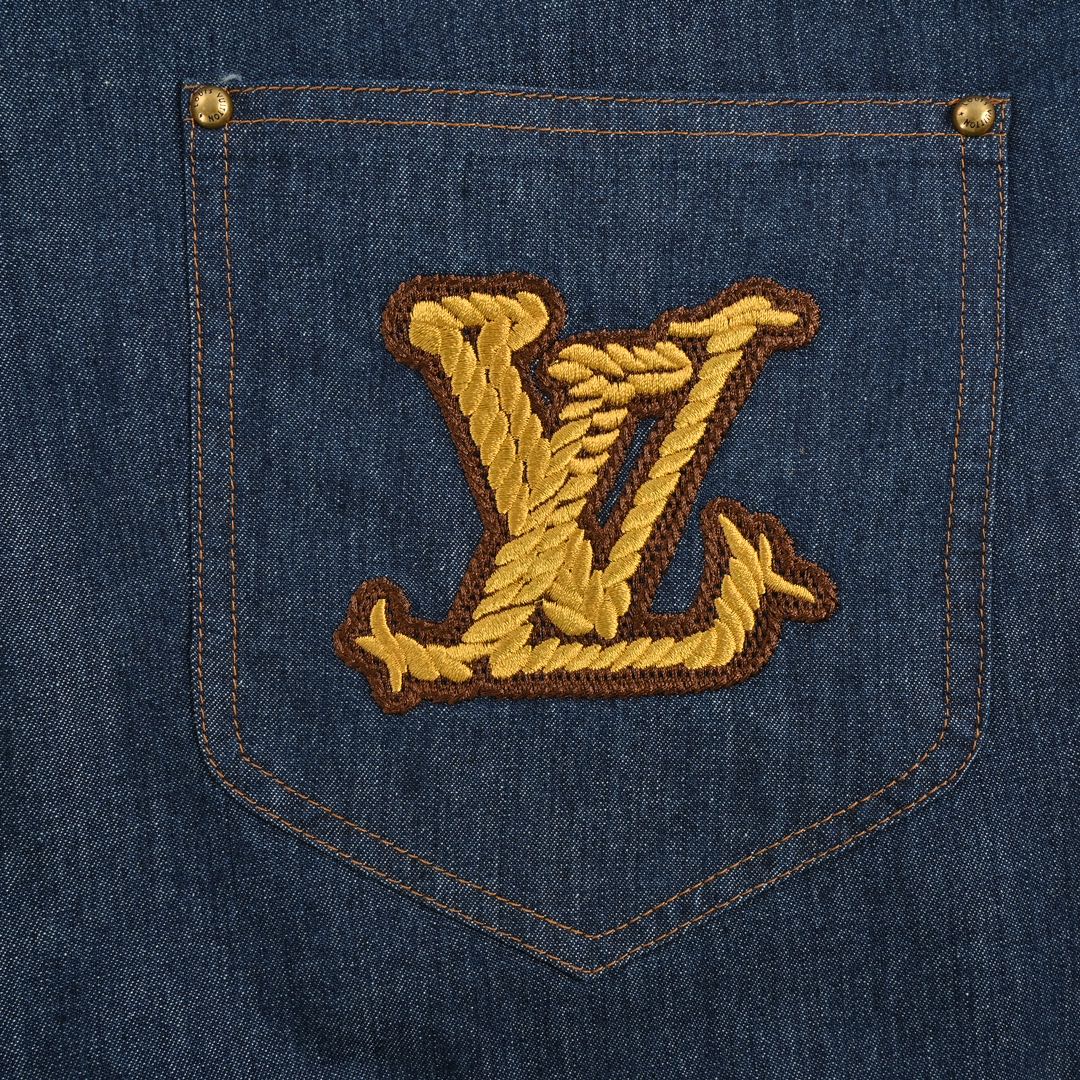 Louis Vuitton 24ss cord embroidered denim shorts