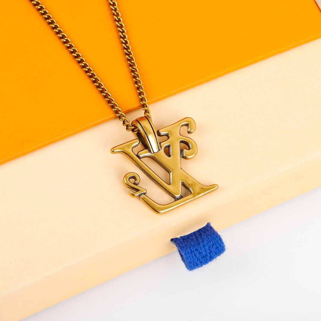 Louis Vuitton Squared Gold Necklace