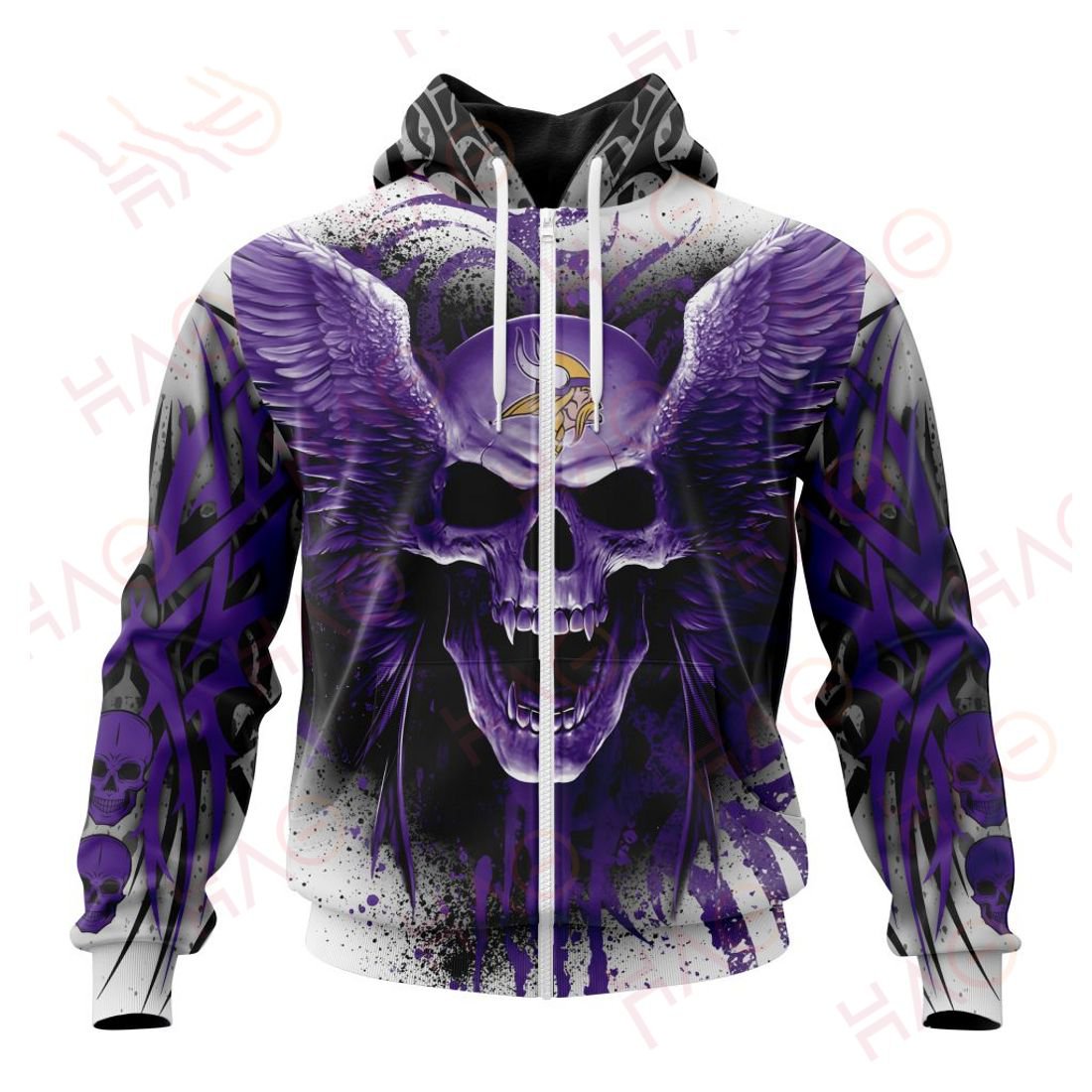 MINNESOTA VIKINGS 3D HOODIE SKULL ART