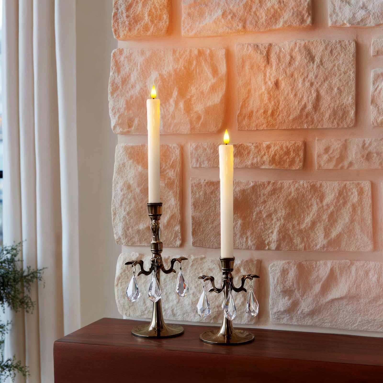 🔥ON SALE - 50% OFF🔥Real Wax LED Flameless Taper Candles with Timer