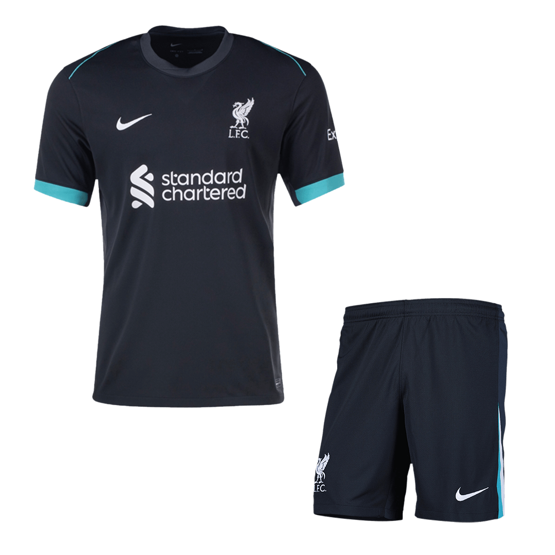 Liverpool away football jersey kit (shirt + shorts) 2024/25