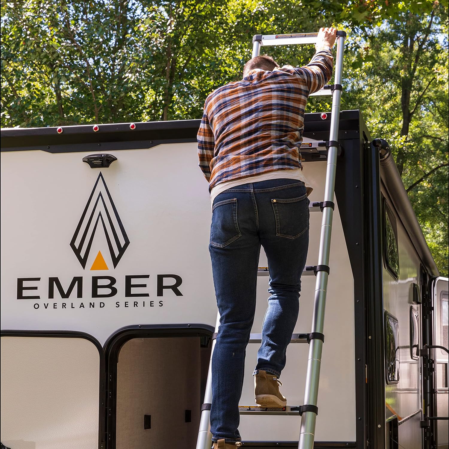 Lippert Components On The Go Ladder Telescoping Ladder for 5th Wheel RVs