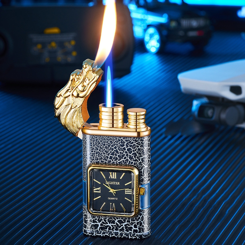 Windproof Lighter Vintage Watch Bezel Jet flame Torch