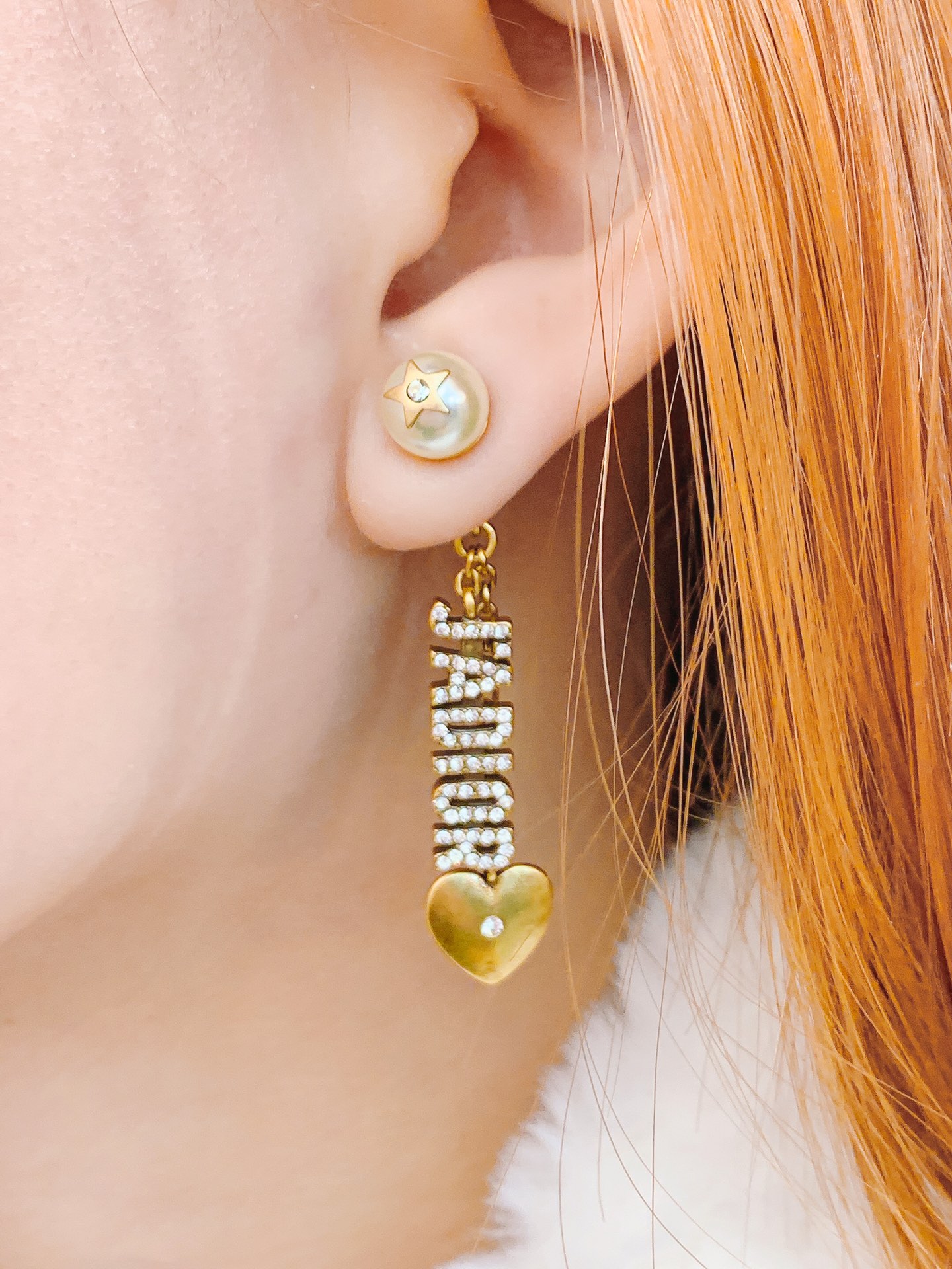 Dior JADIOR Heart Pearl Earrings