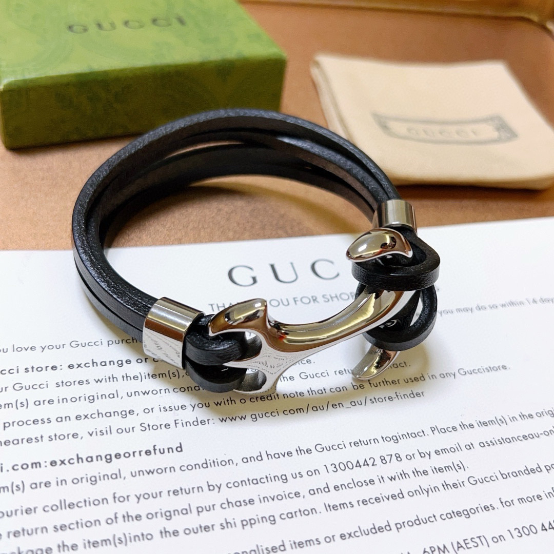 Gucci Cowhide Anchor Bracelet