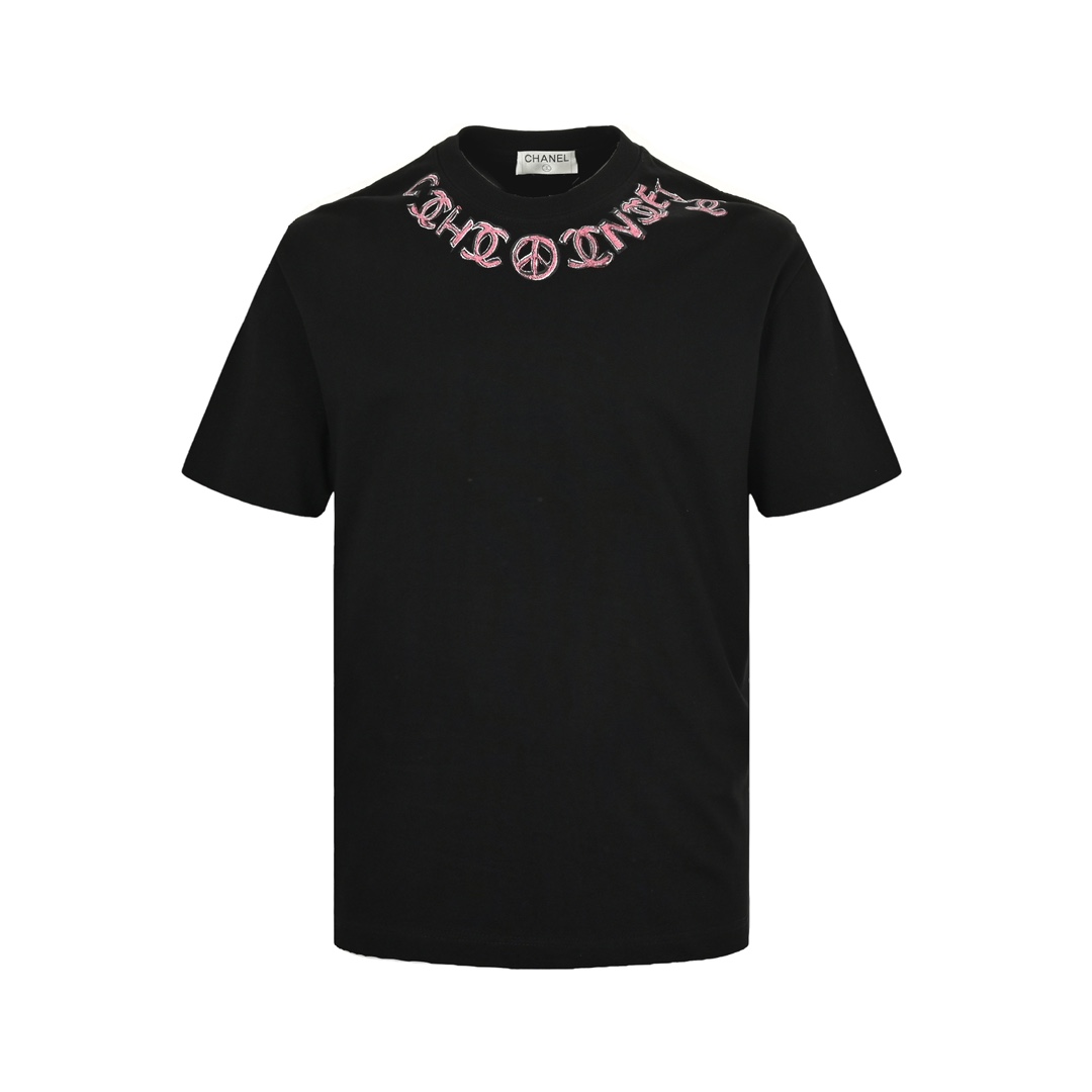 Chanel 24ss hand-painted graffiti logo short sleeve