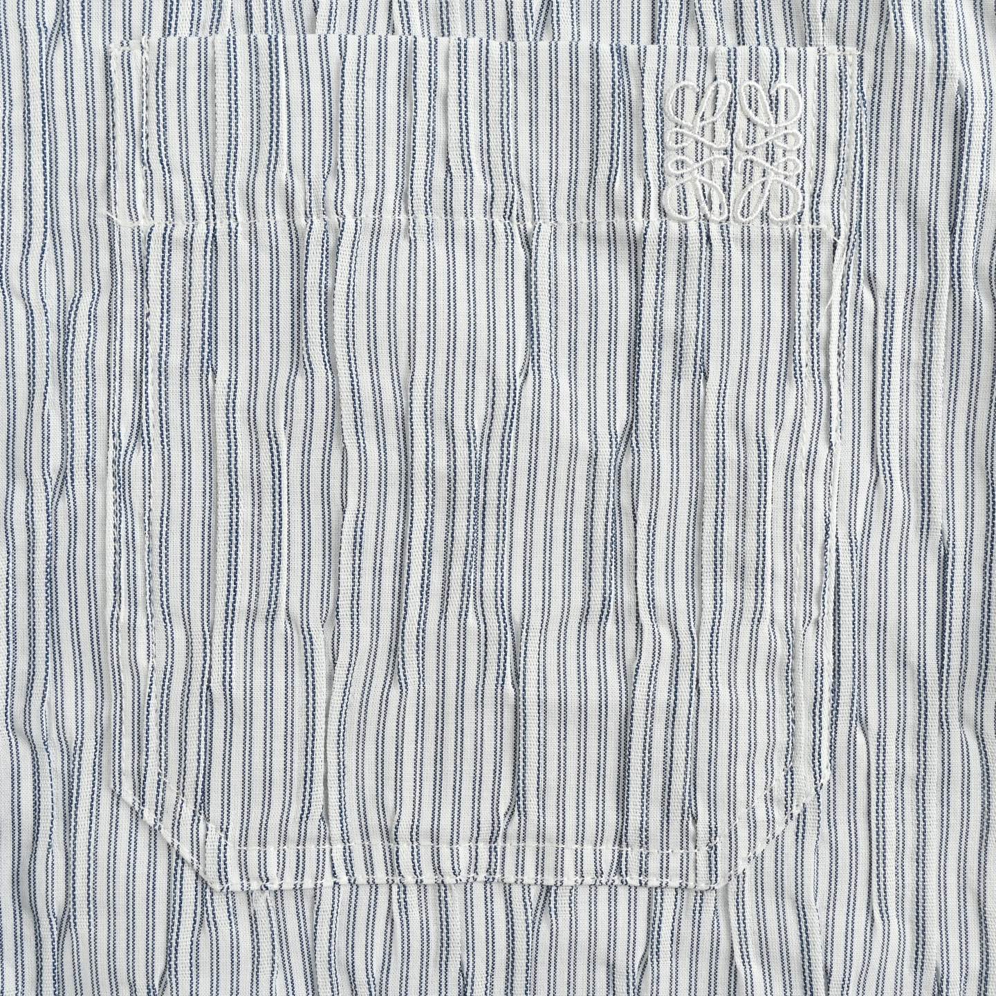 Loewe 25ss striped wave texture short-sleeved shirt