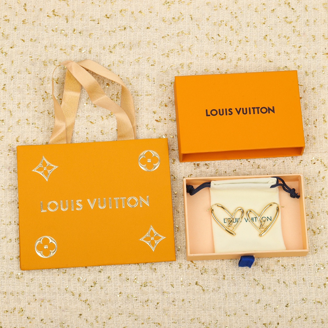 Louis Vuitton Hollow Heart Earrings