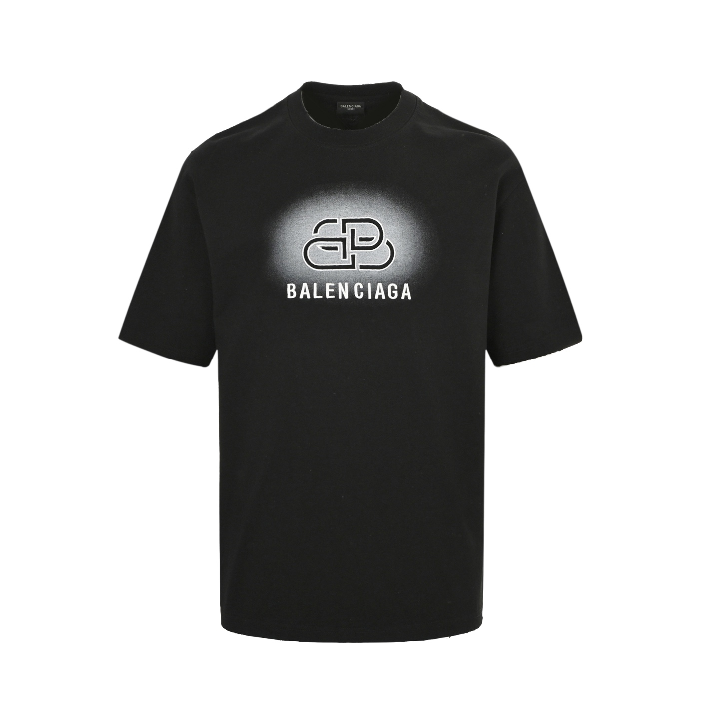 Balenciaga 25ss lock letter embroidered inkjet short sleeve
