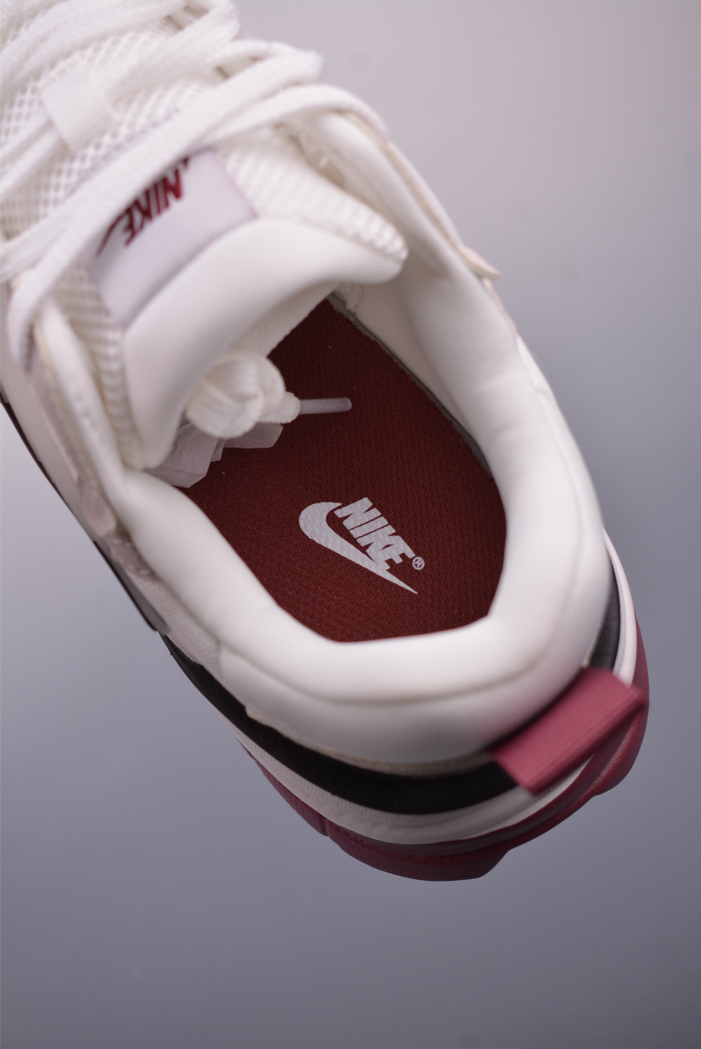Nike Wmns V2K Runtekk Low running shoes white gray wine red hook HQ3500-100
