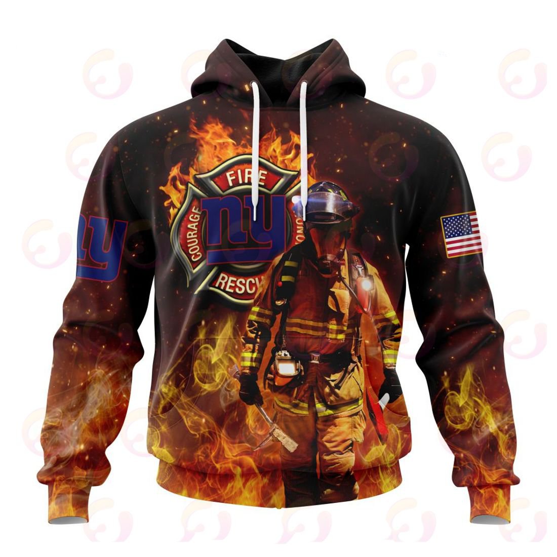 NEW YORK GIANTS HONOR FIREFIGHTERS – FIRST RESPONDERS 3D HOODIE