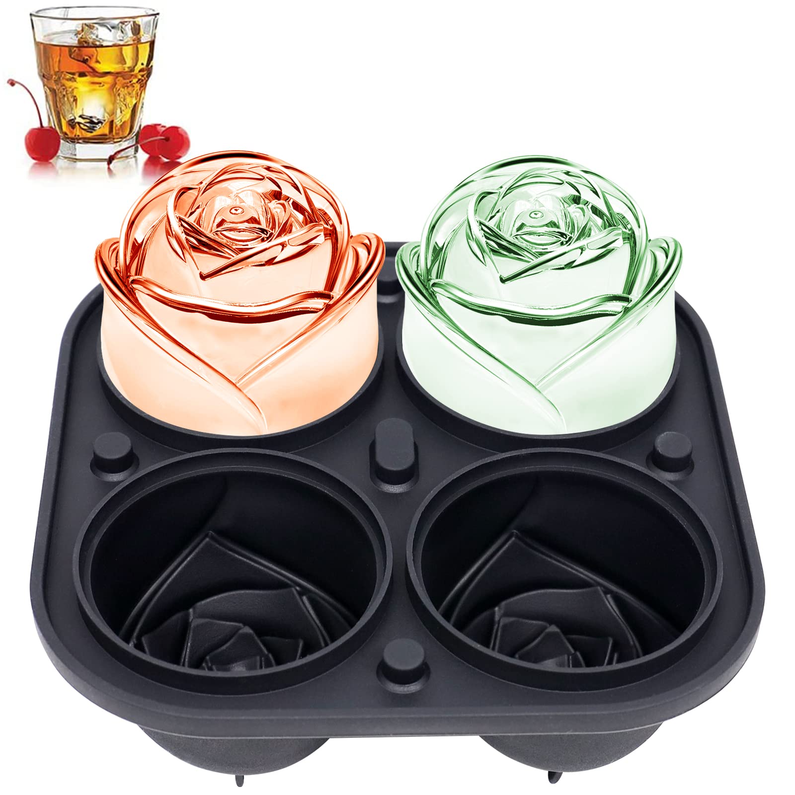 (🔥Mother's Day Sale 50% OFF )-3D Silicone Rose Shape Ice Cube Mold-BUY 3 GET 15% OFF & FREE SHIPPING