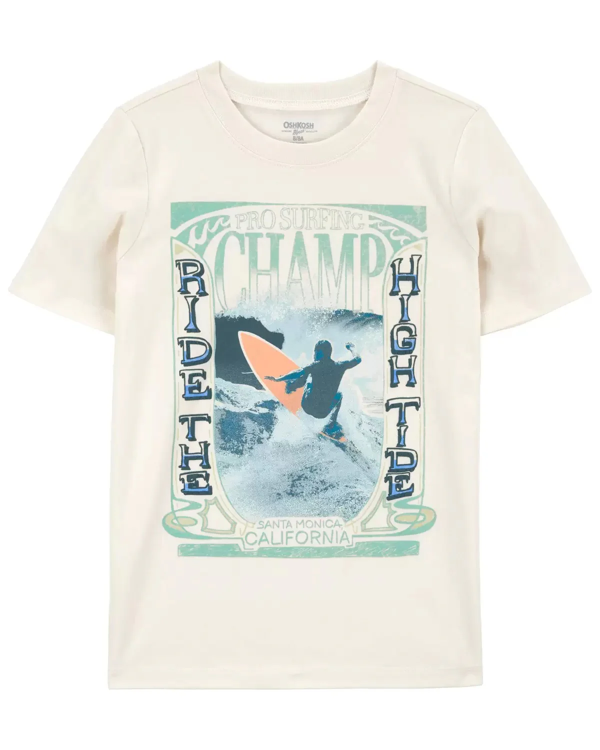 Oshkosh Kid Wave Rider Graphic Tee with Stretch Chino Short