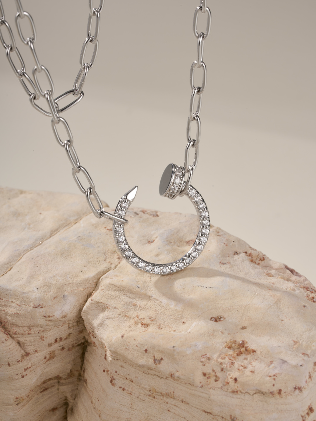 Cartier diamond nail necklace