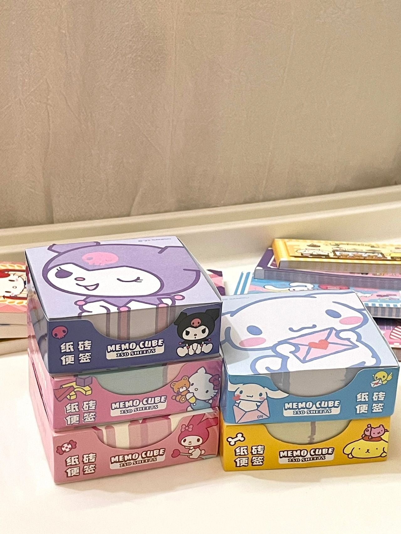 Sanrio Sticky Notes Non-pasteable (5 Pack 250 Sheets) | Markers Flags Memo Students Home Office Roommates Gifts Tab Supplies