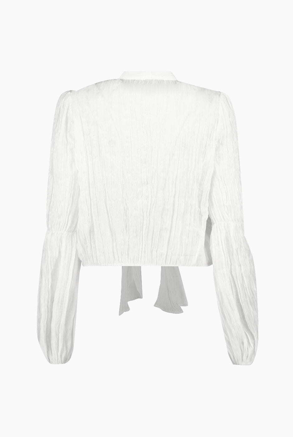 Blusa blanca de moño en cuello