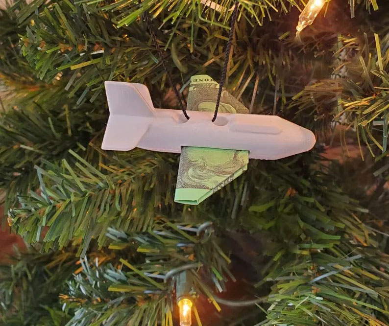Airplane Cash Holder Ornament