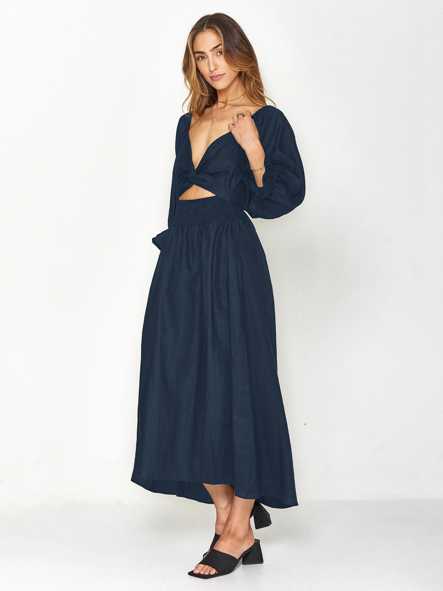 💥Hot Sale-[SAVE 50% OFF]--🏖️FRENCH RUFFLED LANTERN SLEEVES MULTI-WEAR DRESS--BUY 2 GET 10% OFF & FREE SHIPPING