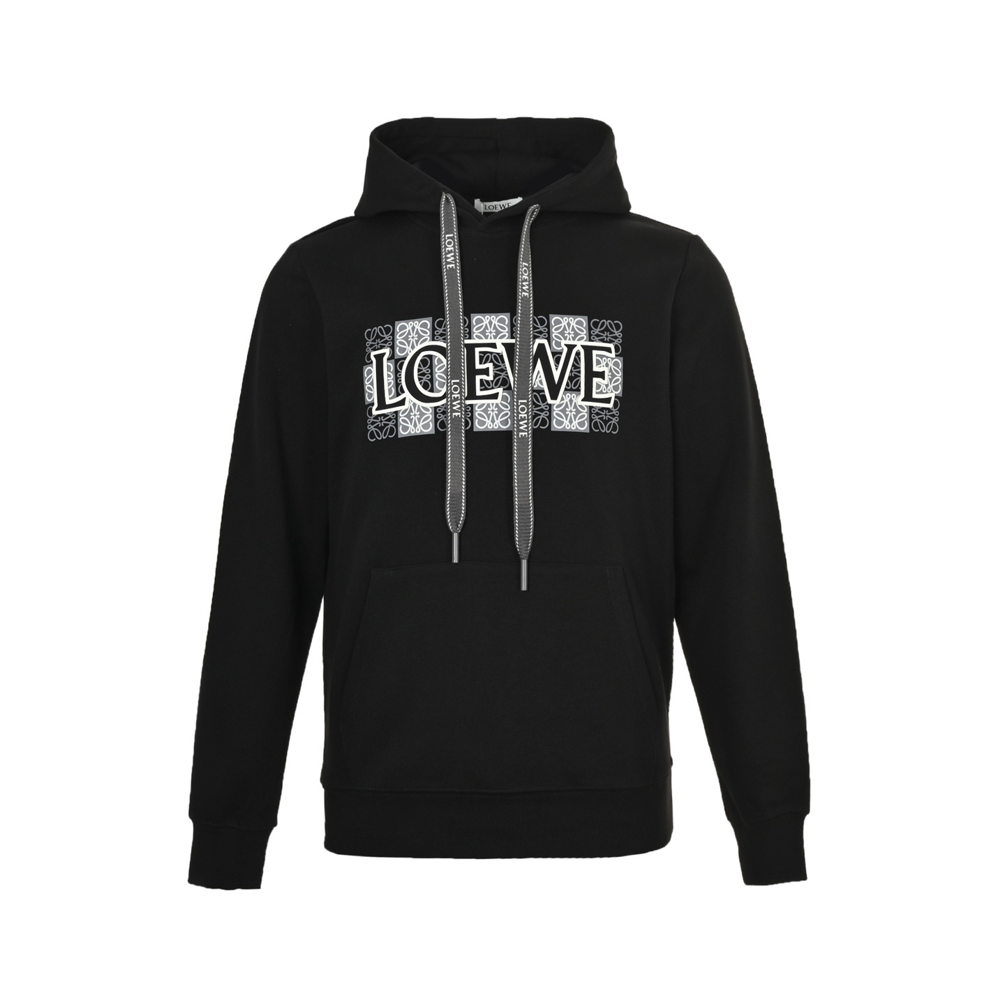 Loewe 25Fw hollow laminated lettering hooded sweatshirt