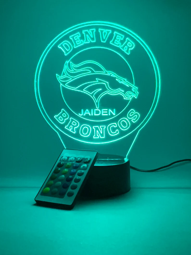 DENVER BRONCOS 3D LAMP PERSONALIZED