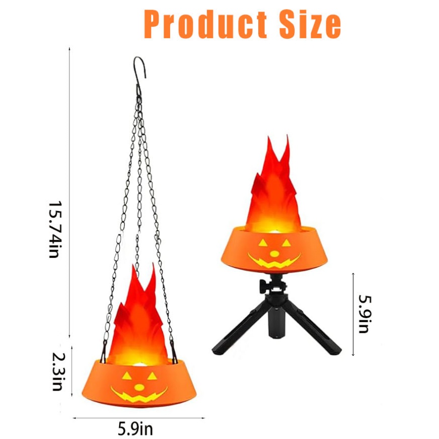 ⚡Flash Sale⚡Hanging and Standing LED Flame Pumpkin Fire Pit Lamp