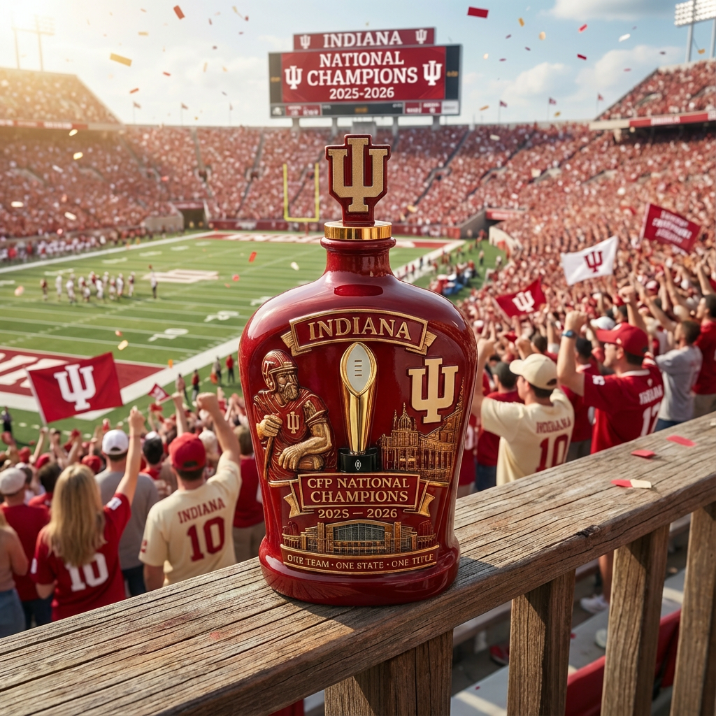 🥃 Indiana Hoosiers – CFP National Champions Whiskey Bottle