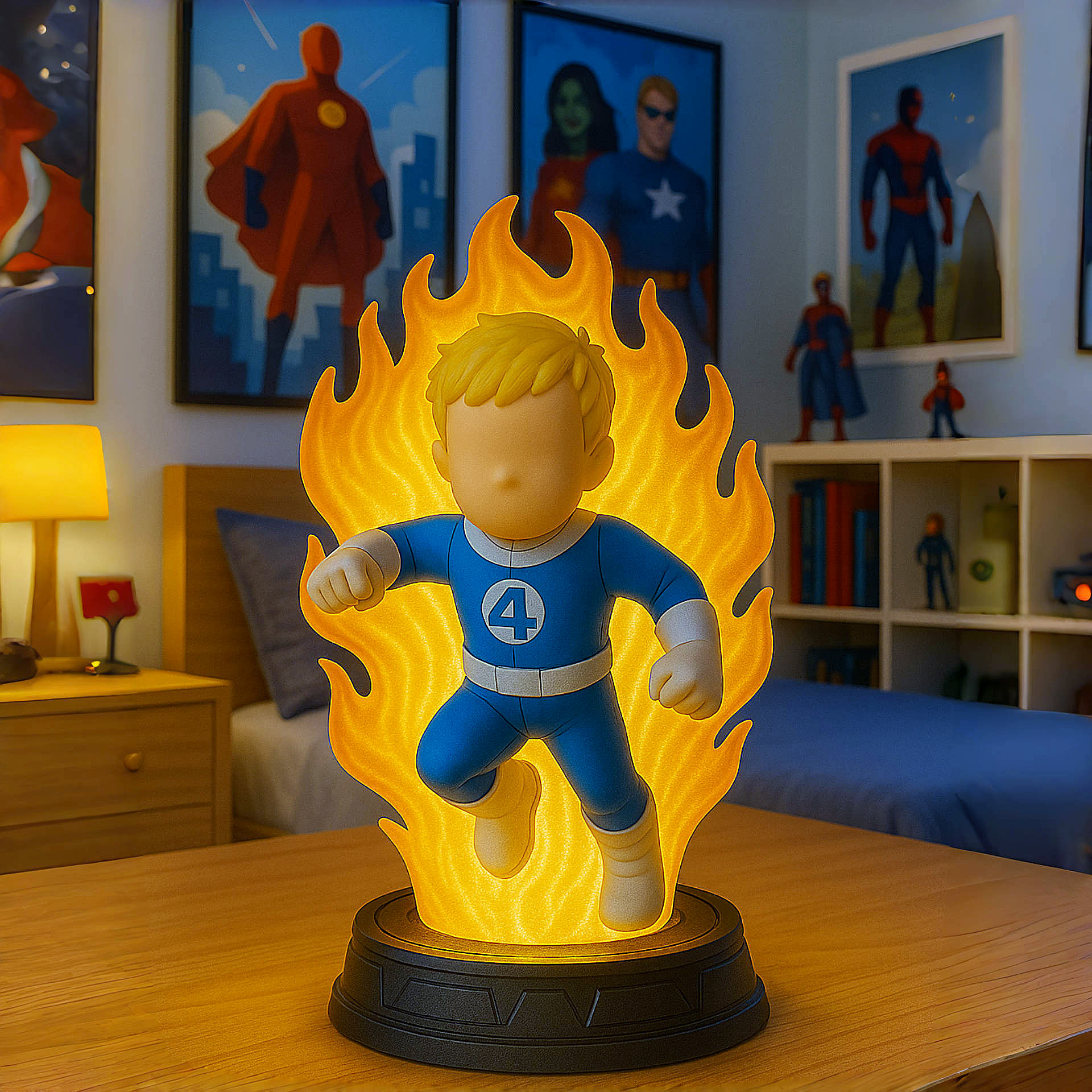 🔥 The Fantastic Four Human Torch LED Night Light