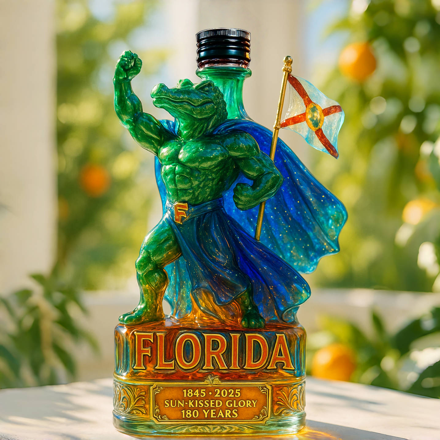 Florida 180th Anniversary Whiskey Bottle