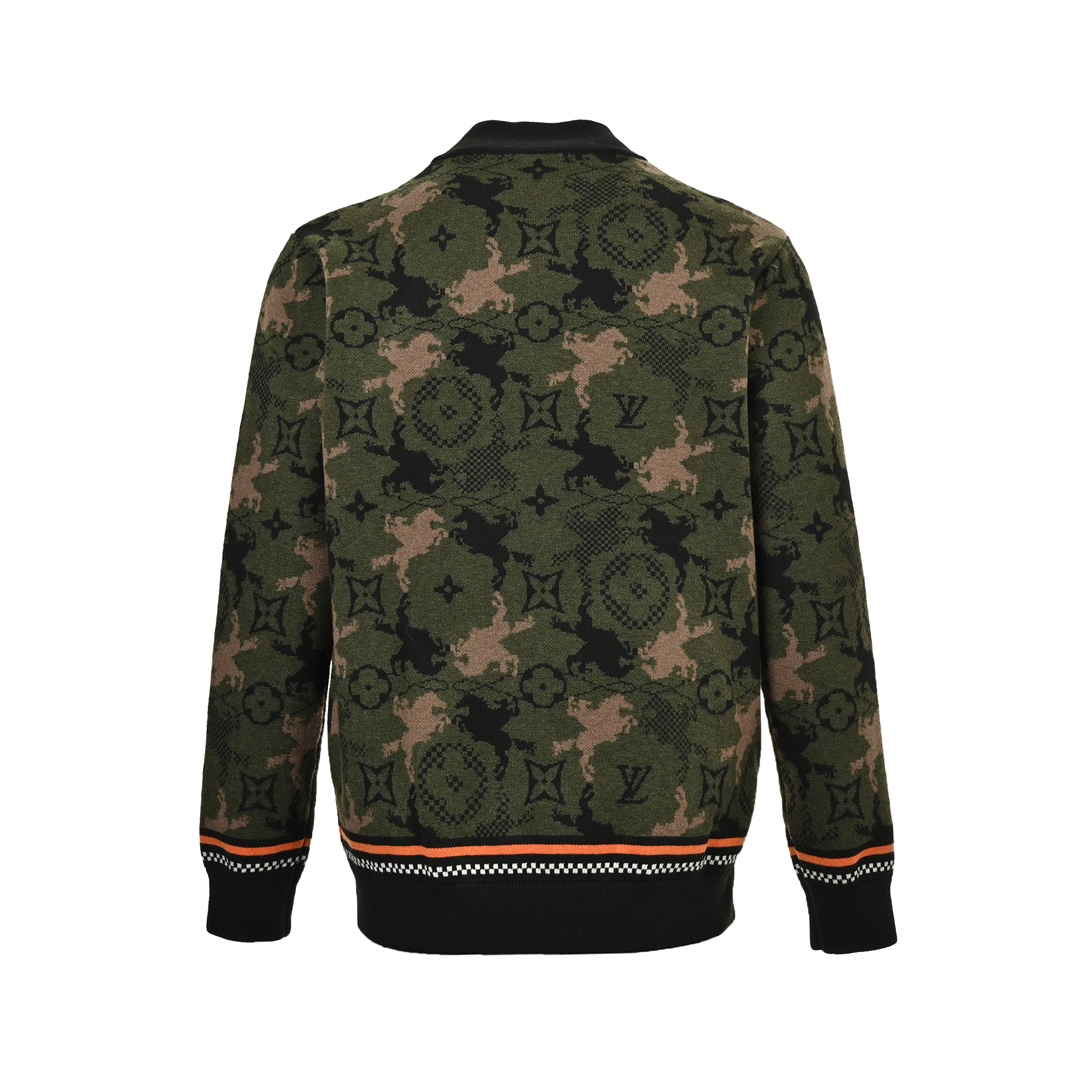 Louis Vuitton 24Fw Western denim jacquard camouflage knit jacket