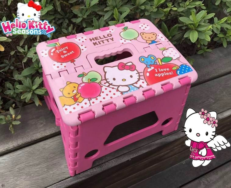 Hellokitty Laundry Folding Lightweight Step Stool is Sturdy Enough to Support Adults for Kitchen, Bathroom or Bedroom