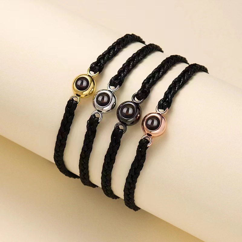 Personalized Braided Rope Photo Projection Bracelet Sweet Cool Gift