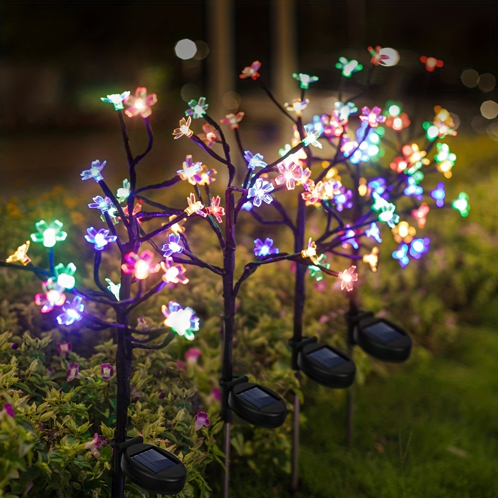 1pc Solar Cherry Lamp Landscape Tree Lamp LED String Lamp Outdoor Waterproof Lamp For Pathway, Patio, Yard, Lawn, Backyard, Garden, Christmas Decoration