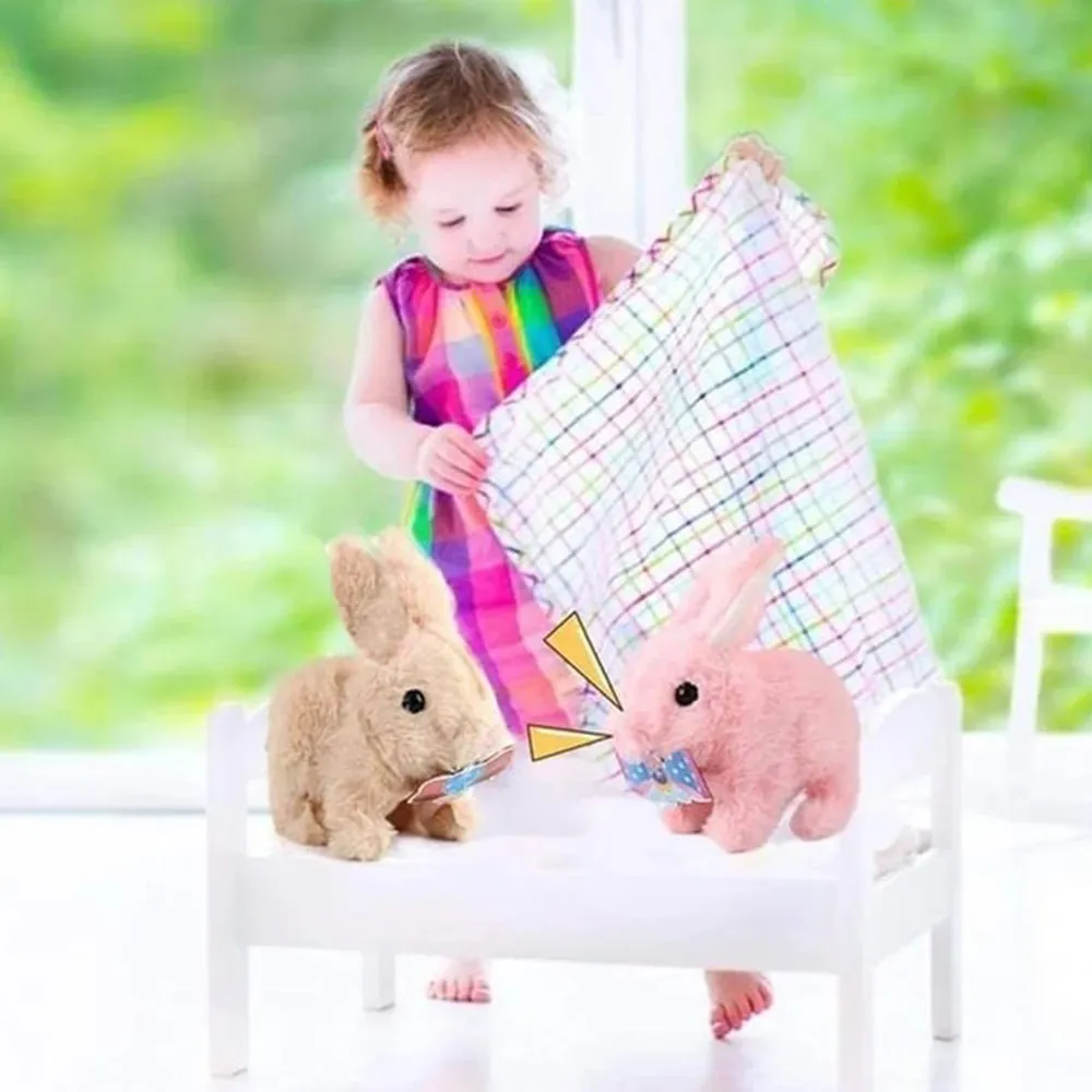 Educational Interactive Toys Bunnies Can Walk and Squeaky Easter Gift