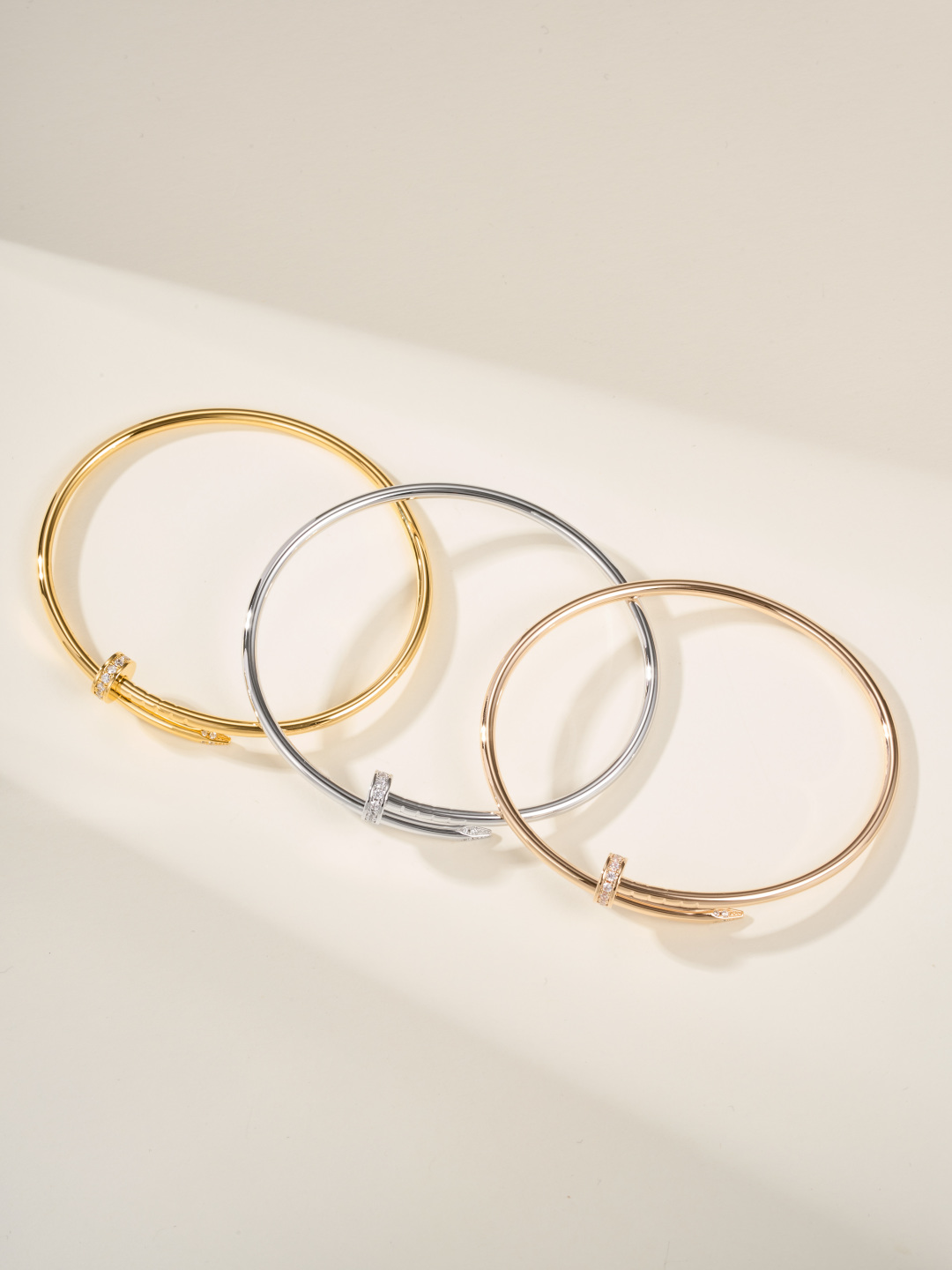 Cartier Head and Tail Diamond Nail Thin Version Nail Bracelet