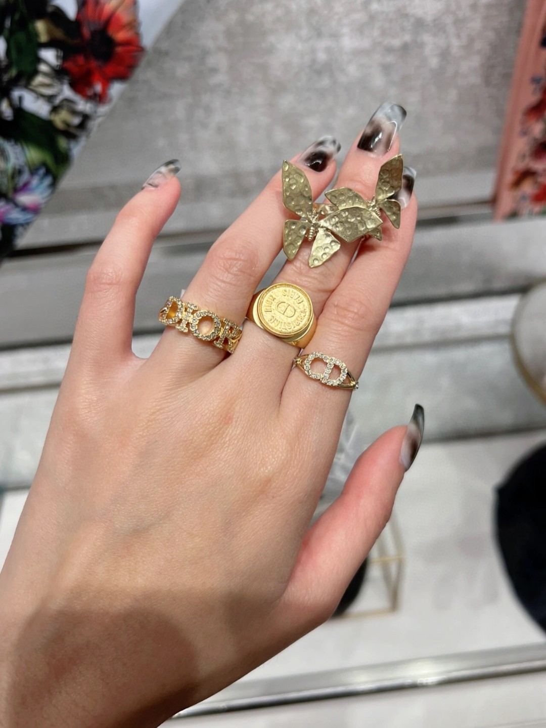 Dior Alphabet Full Diamond Ring