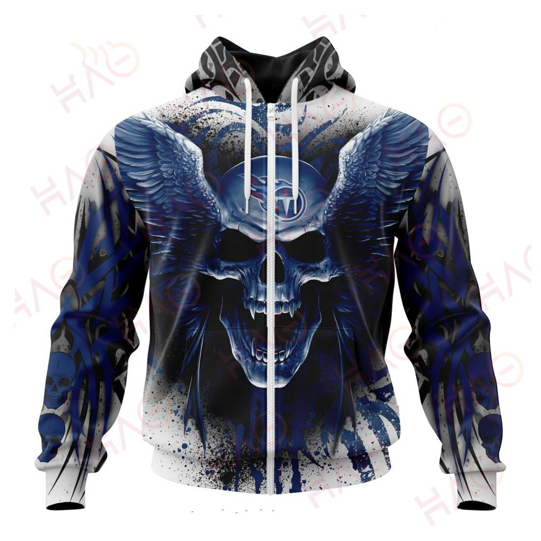 TENNESSEE TITANS 3D HOODIE SKULL ART