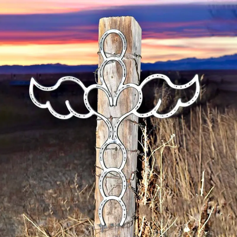 💝Valentine's Day Handmade Horseshoe Angel Cross Memorial Gift