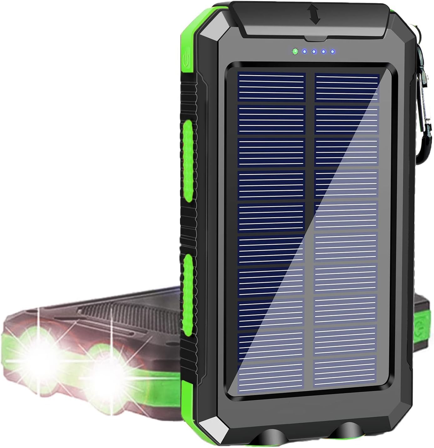 YELOMIN Solar Charger, 38800mAh Portable Solar Power Bank, Waterproof Battery Pack for Outdoor Activities, Camping External Backup Power Charger Dual USB 5V Outputs/LED Flashlights