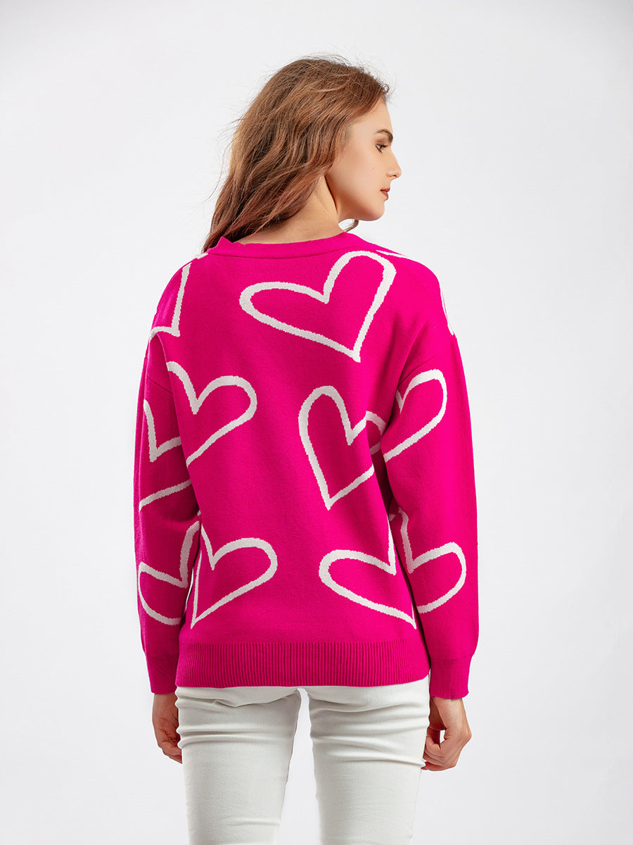 European And American Knitwear Sweater Love Short Cardigan Coat