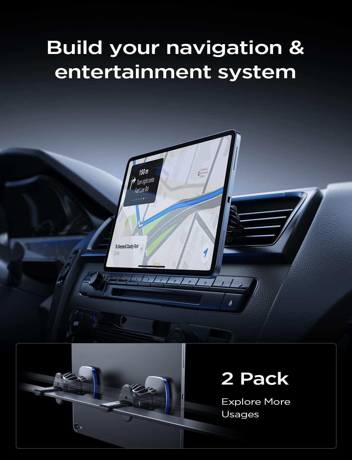 LISEN 2 Pack Magnetic Phone Holder for Your Car Mount 6 Military Magnets Car Phone Holder Mount Vent Cell Phone Holdeer Mount Vent Cell Phone Holder (20X Powerful: Gold)