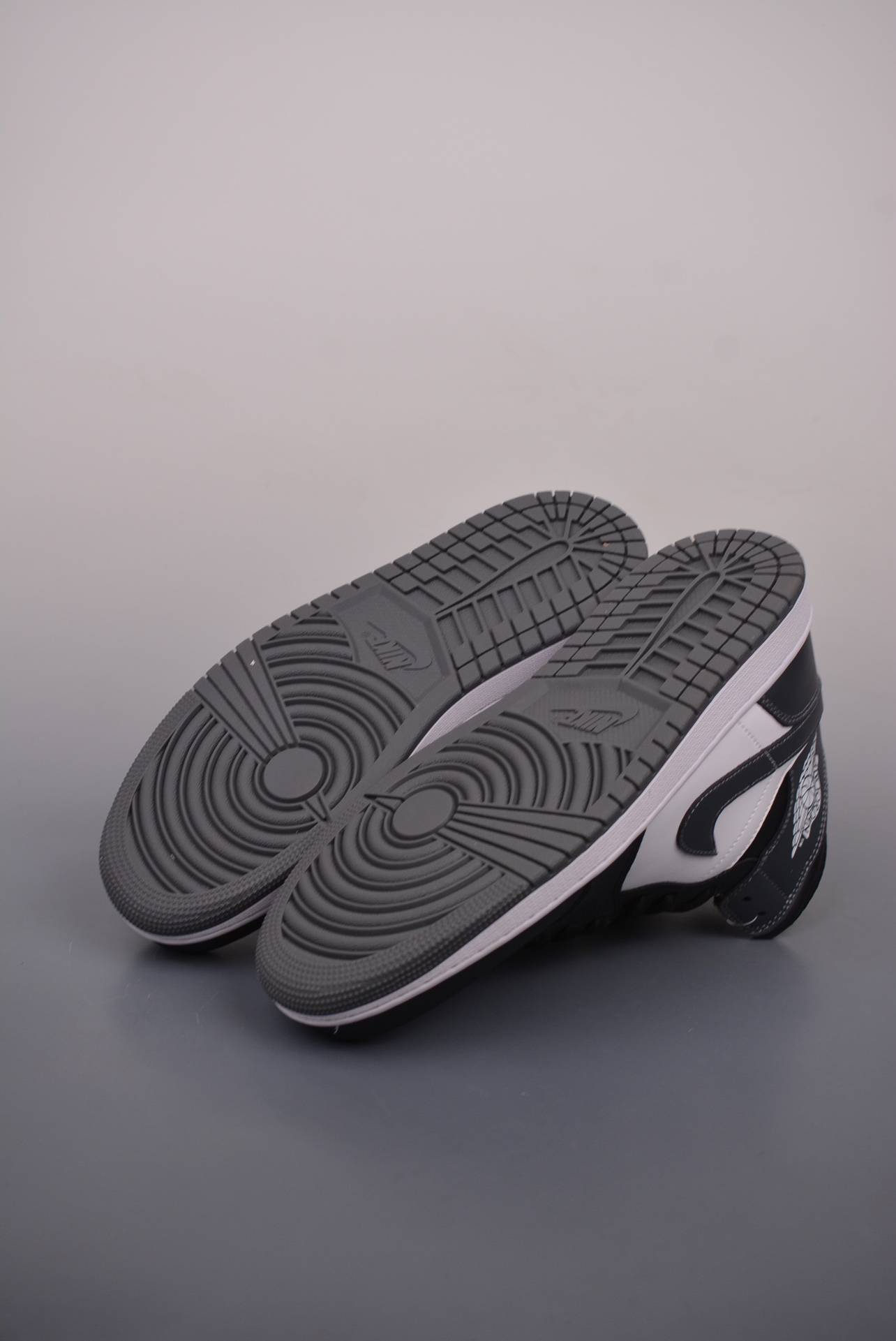 Air Jordan 1 Mid Grey and Black Panda Toe