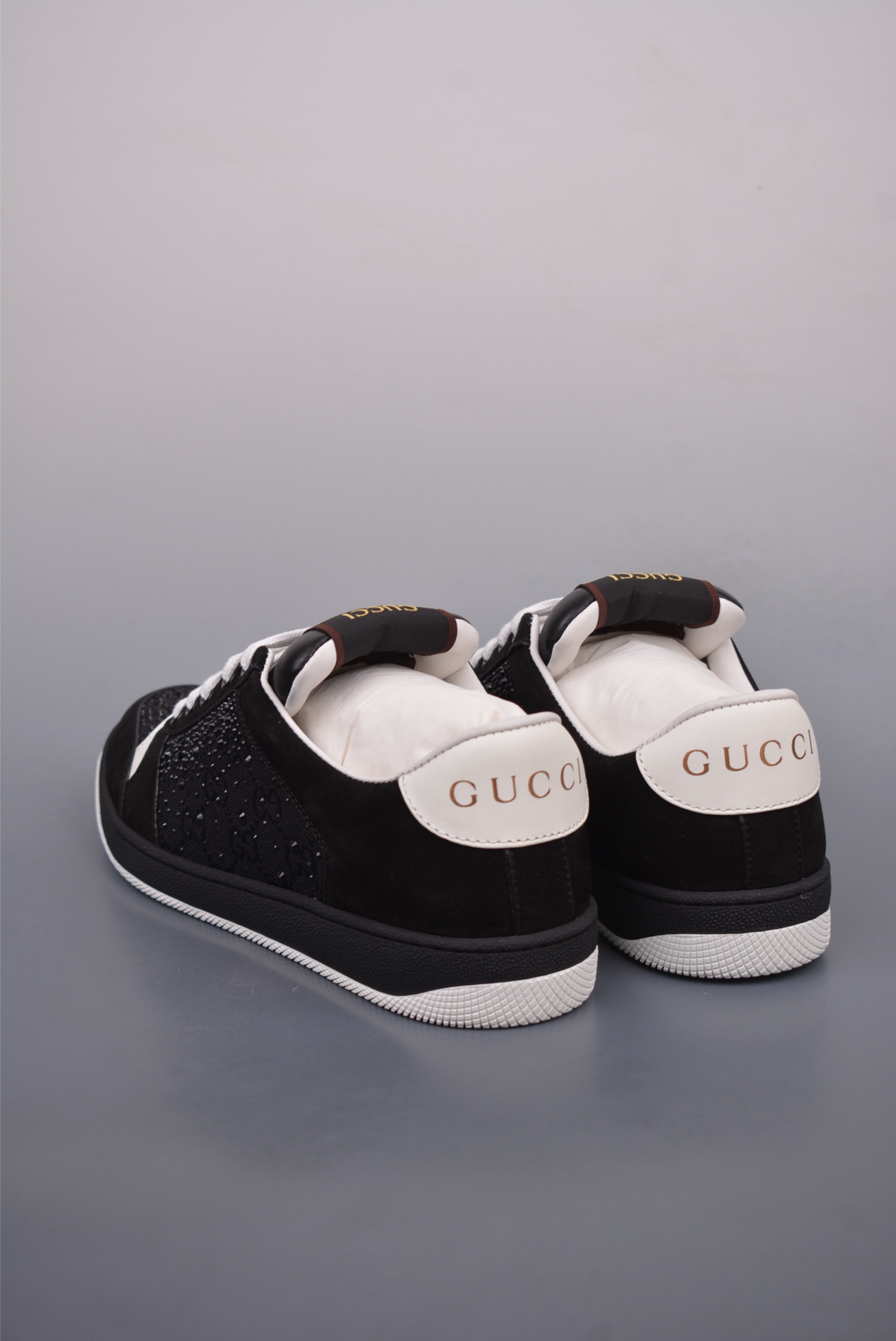 Gucci Screener GG Sneaker Low black and white diamonds
