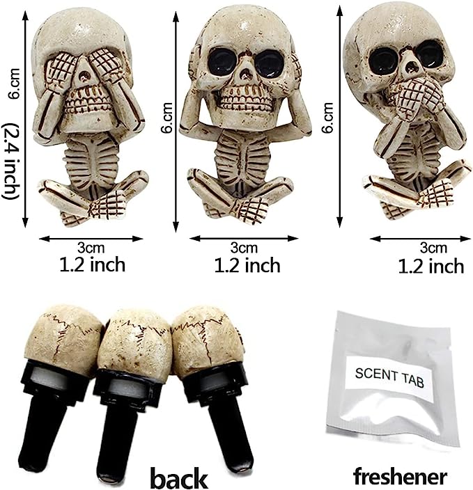 (🔥Last Day Promotion-SAVE 60% OFF)💀EVIL SKULL TRIO STATUE(A SET OF 3PCS)-WITH AIR FRESHENER-BUY 2 GET 10% OFF & FREE SHIPPING